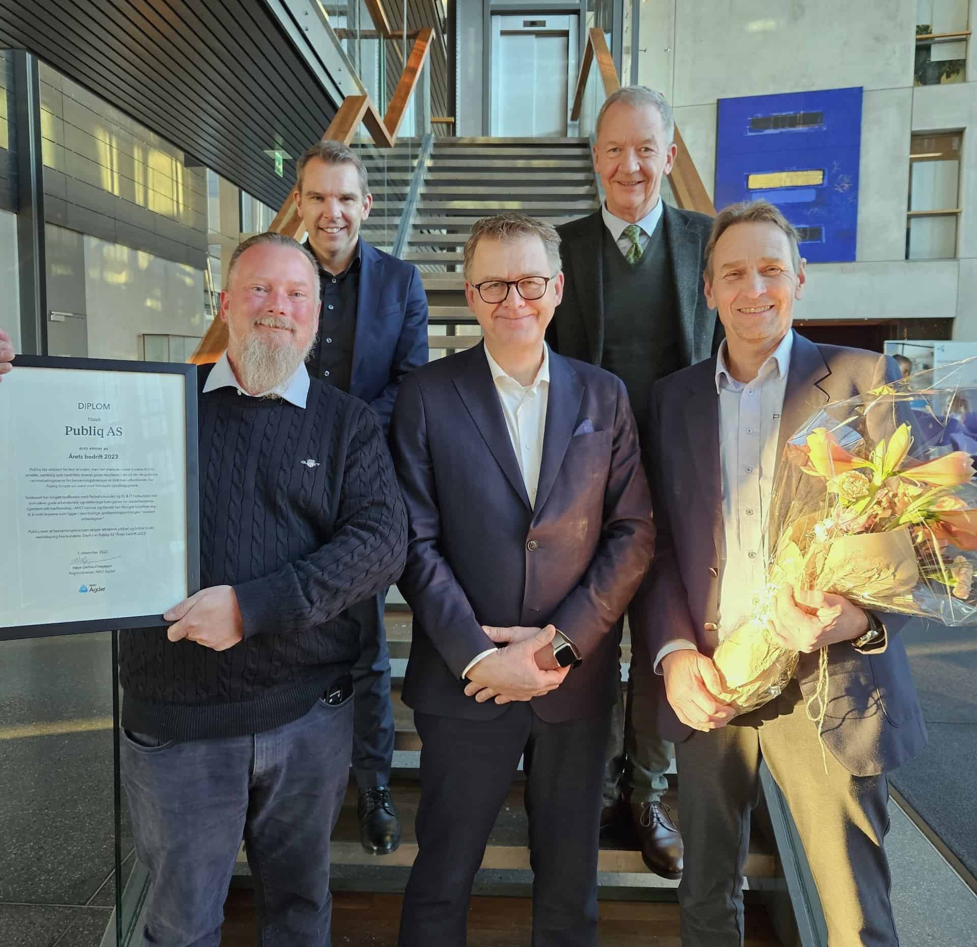 Publiq er kåret til «Årets bedrift 2023» av NHO Agder!